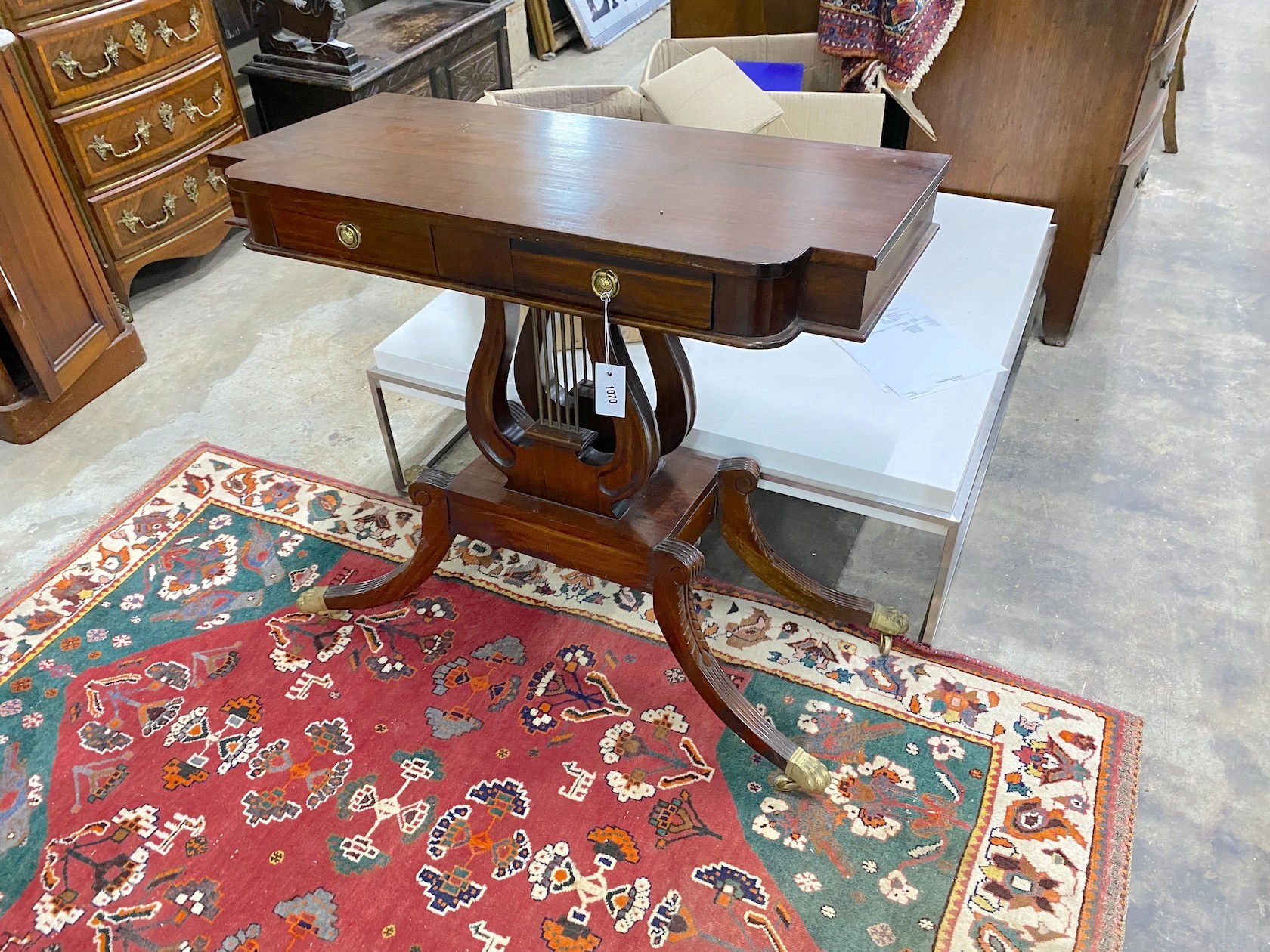 A reproduction Regency style console table, width 90cm, depth 44cm, height 84cm